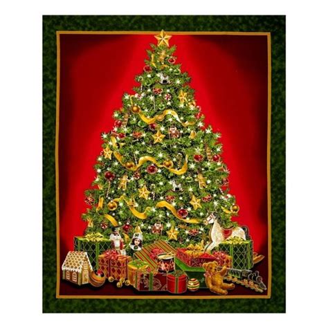 o christmas tree metallic 35in panel multi fabric|O Christmas Tree, 41644M.